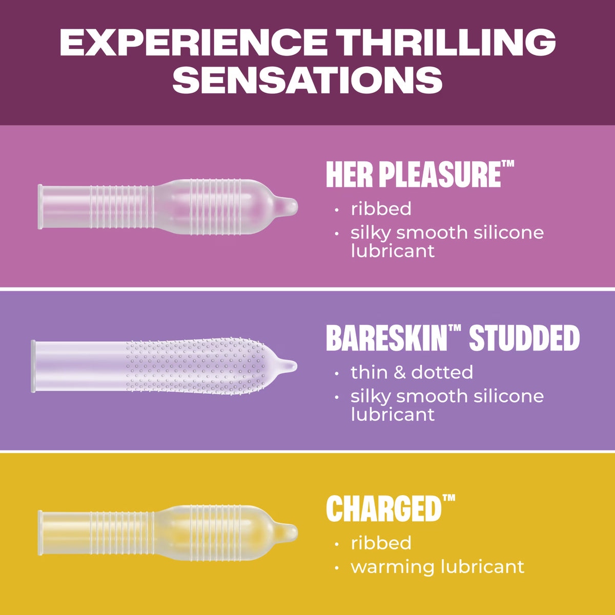 Trojan Pleasure pack | 3 Lubricated Latext Condoms