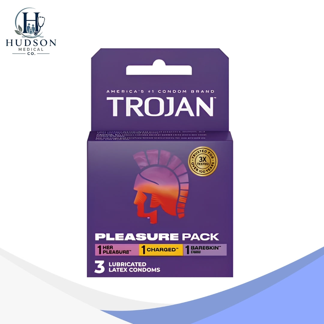 Trojan Pleasure pack | 3 Lubricated Latext Condoms