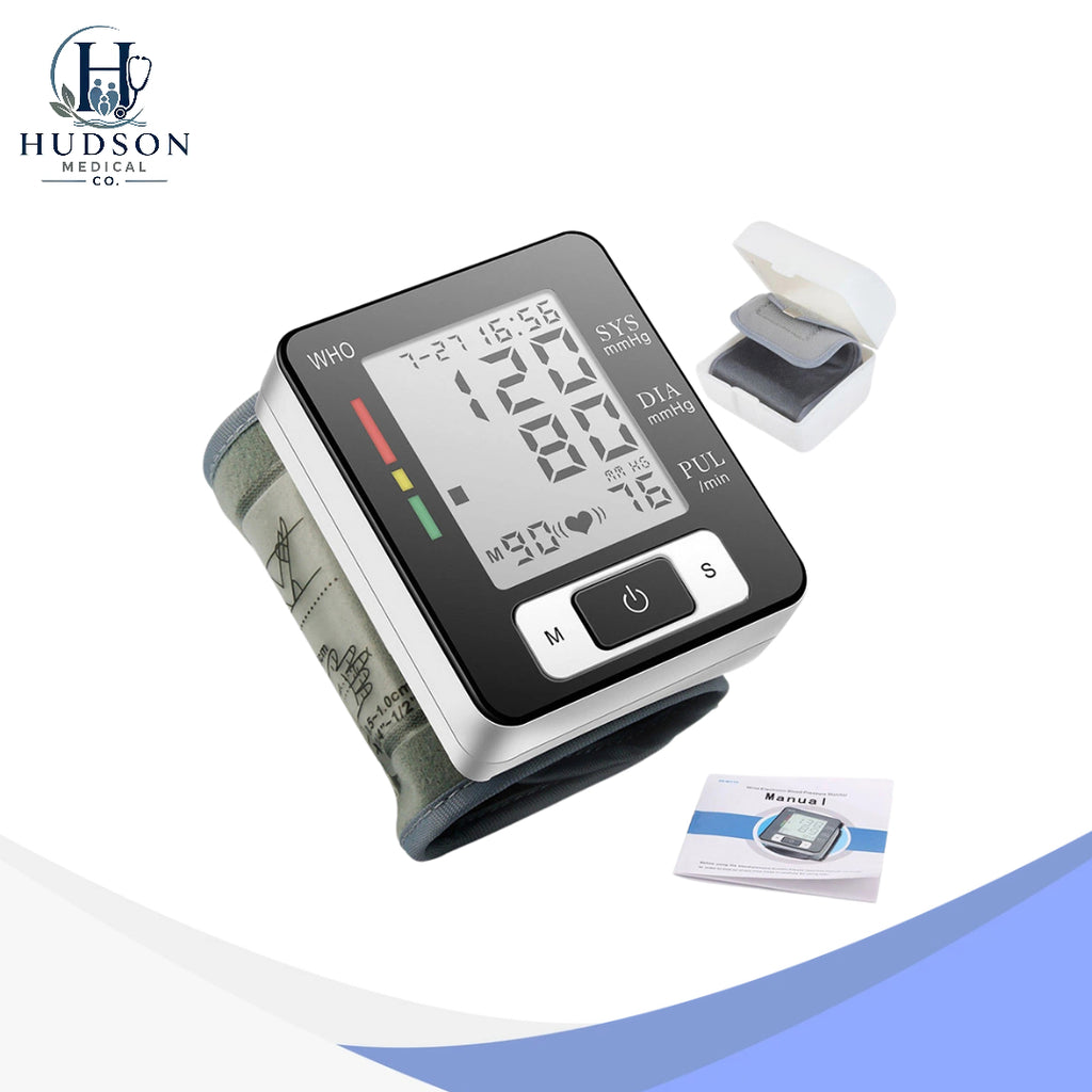Wrist Blood Pressure Monitor with Adjustable Cuff and 90-Reading Memory