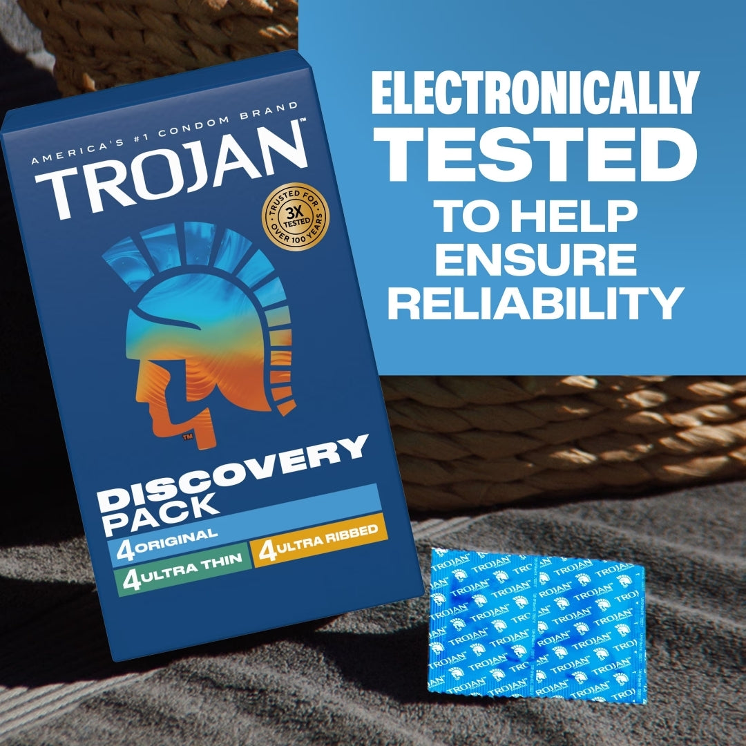 Trojan Discovery Pack Condoms |  12 Count Lubricated Latex Variety Pack