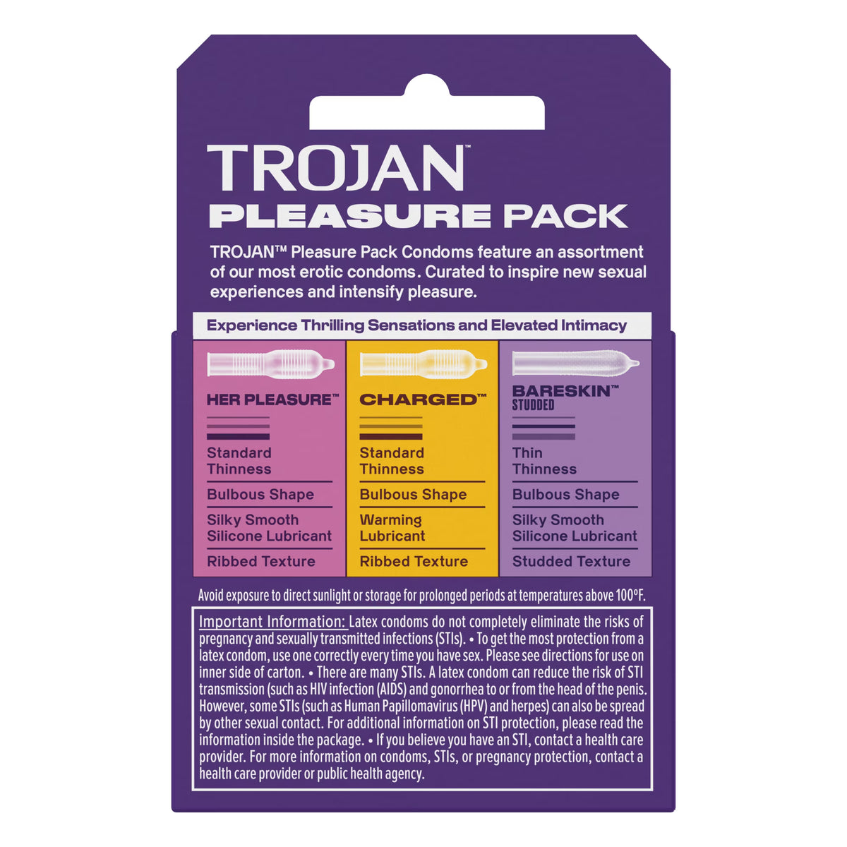 Trojan Pleasure pack | 3 Lubricated Latext Condoms