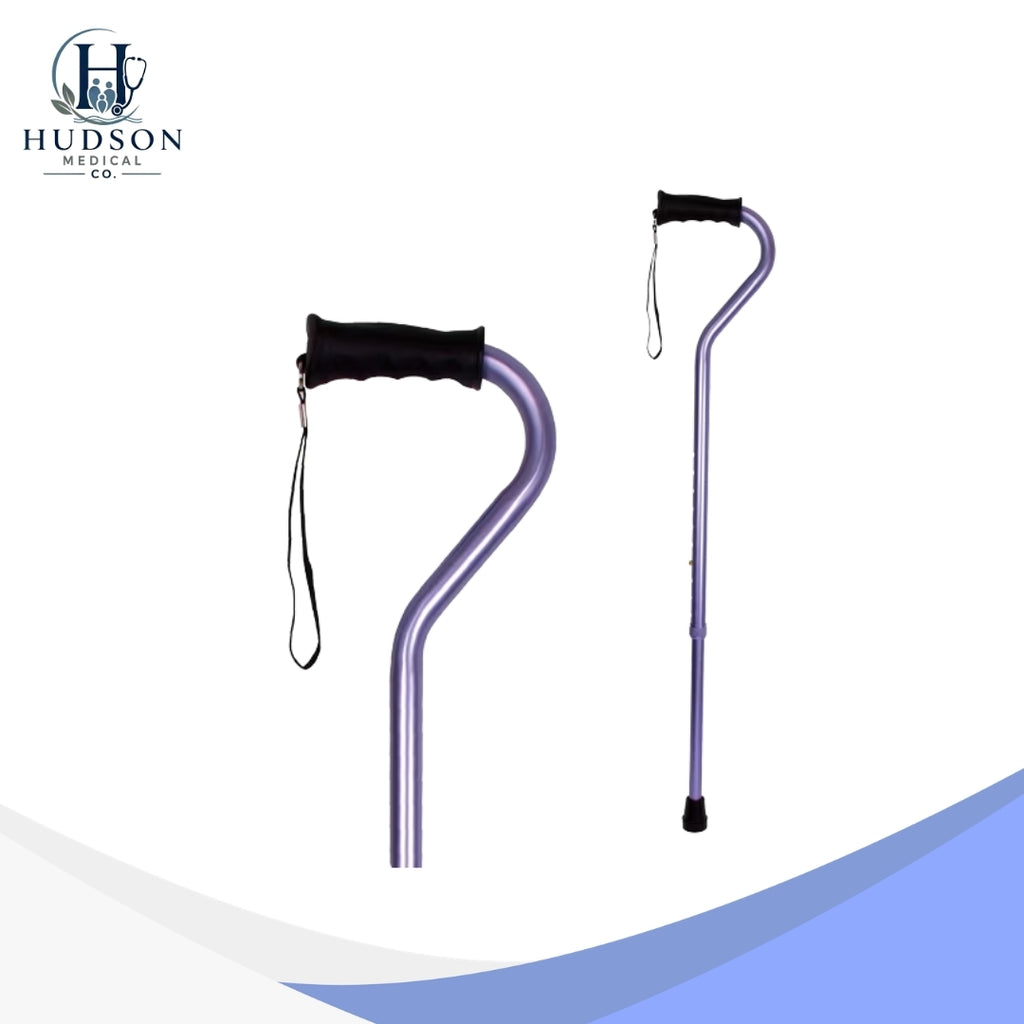 Carex Adjustable Offset Cane with Ergonomic Soft Grip – Stylish Purple