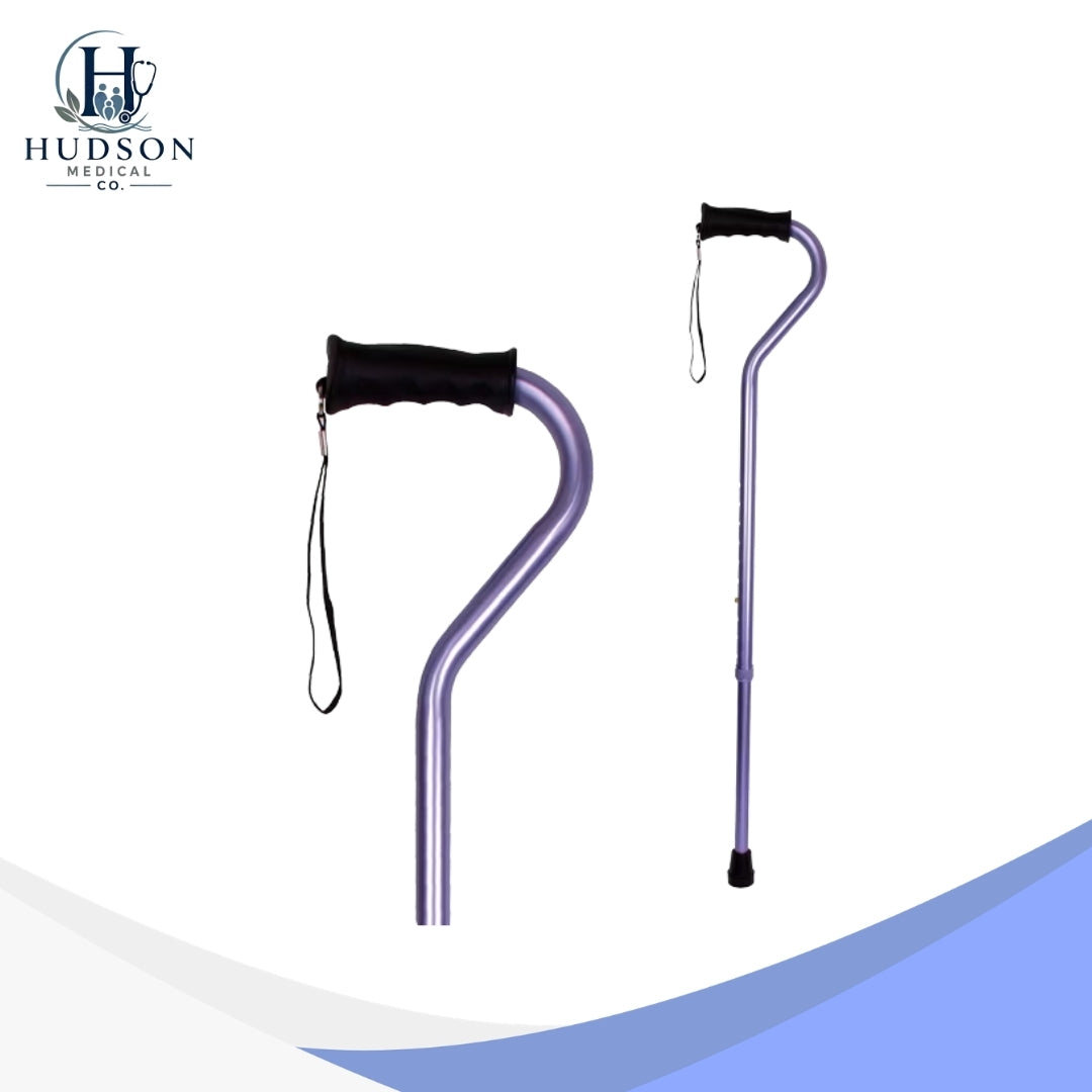 Carex Adjustable Offset Cane with Ergonomic Soft Grip – Stylish Purple