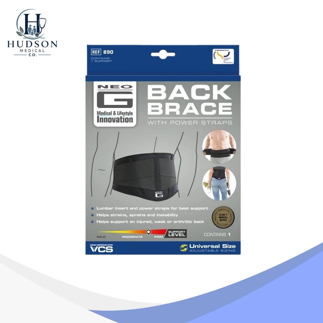 Neo G Back Brace with Power Straps – One Size Fits All