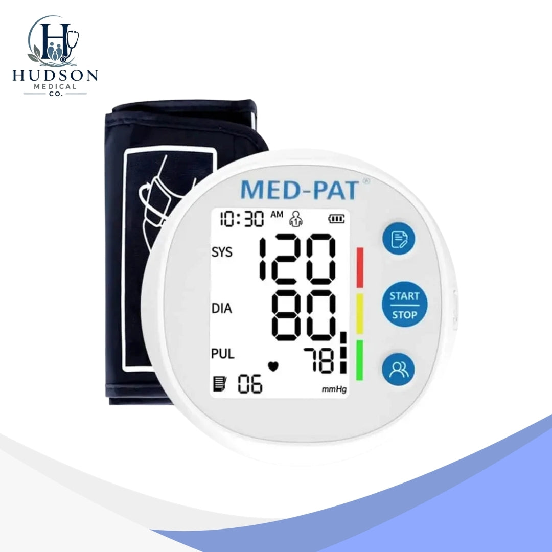 Med-Pat BP-R Automatic Upper Arm Blood Pressure Monitor – Digital BP Machine with Pulse Rate, Dual-User Memory & Backlit Display