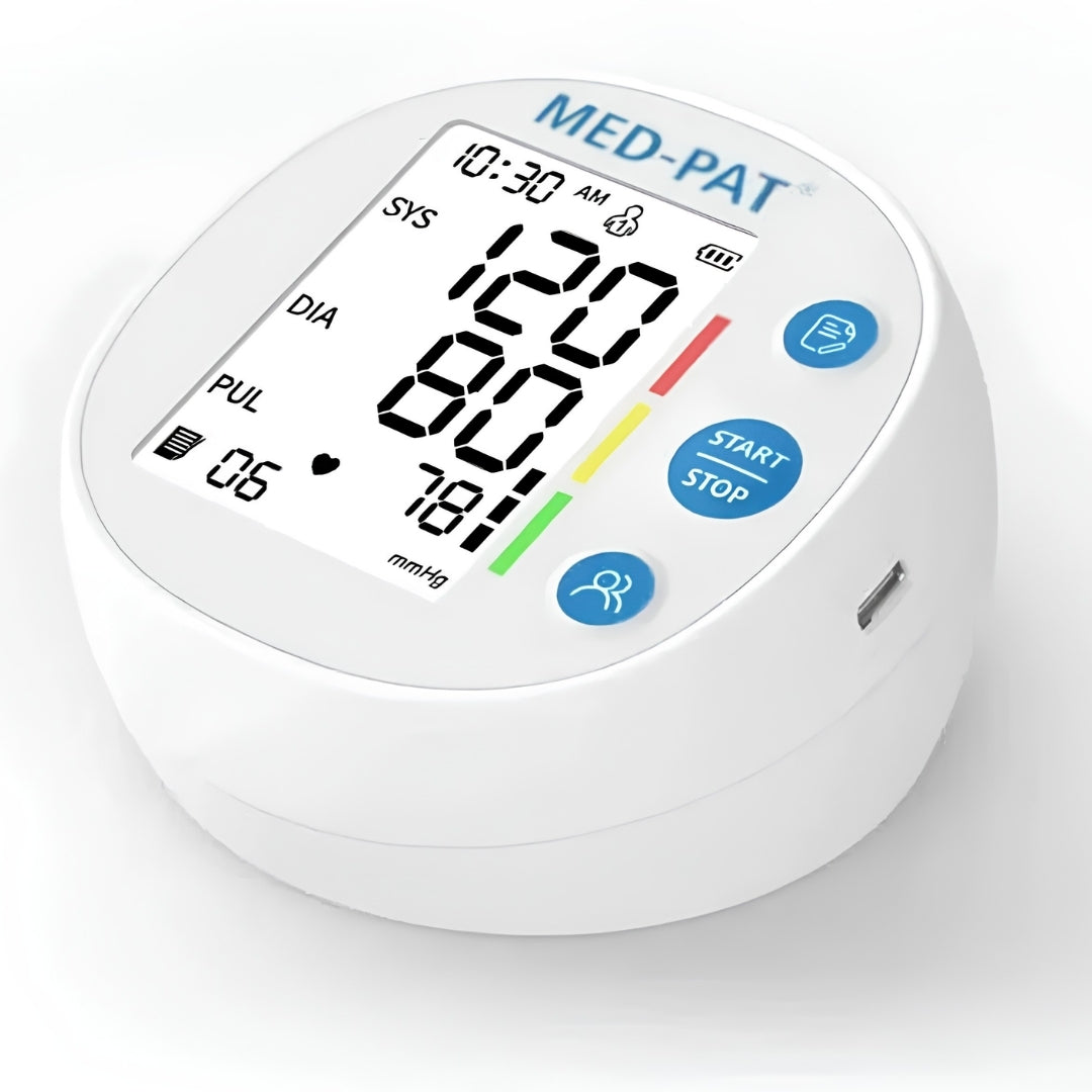 Med-Pat BP-R Automatic Upper Arm Blood Pressure Monitor – Digital BP Machine with Pulse Rate, Dual-User Memory & Backlit Display