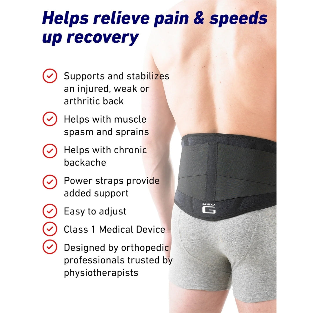 Neo G Back Brace with Power Straps – One Size Fits All