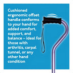 Carex Adjustable Offset Cane with Ergonomic Soft Grip – Stylish Purple
