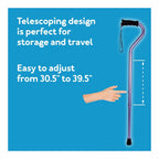 Carex Adjustable Offset Cane with Ergonomic Soft Grip – Stylish Purple