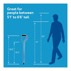 Carex Adjustable Offset Cane with Ergonomic Soft Grip – Stylish Purple