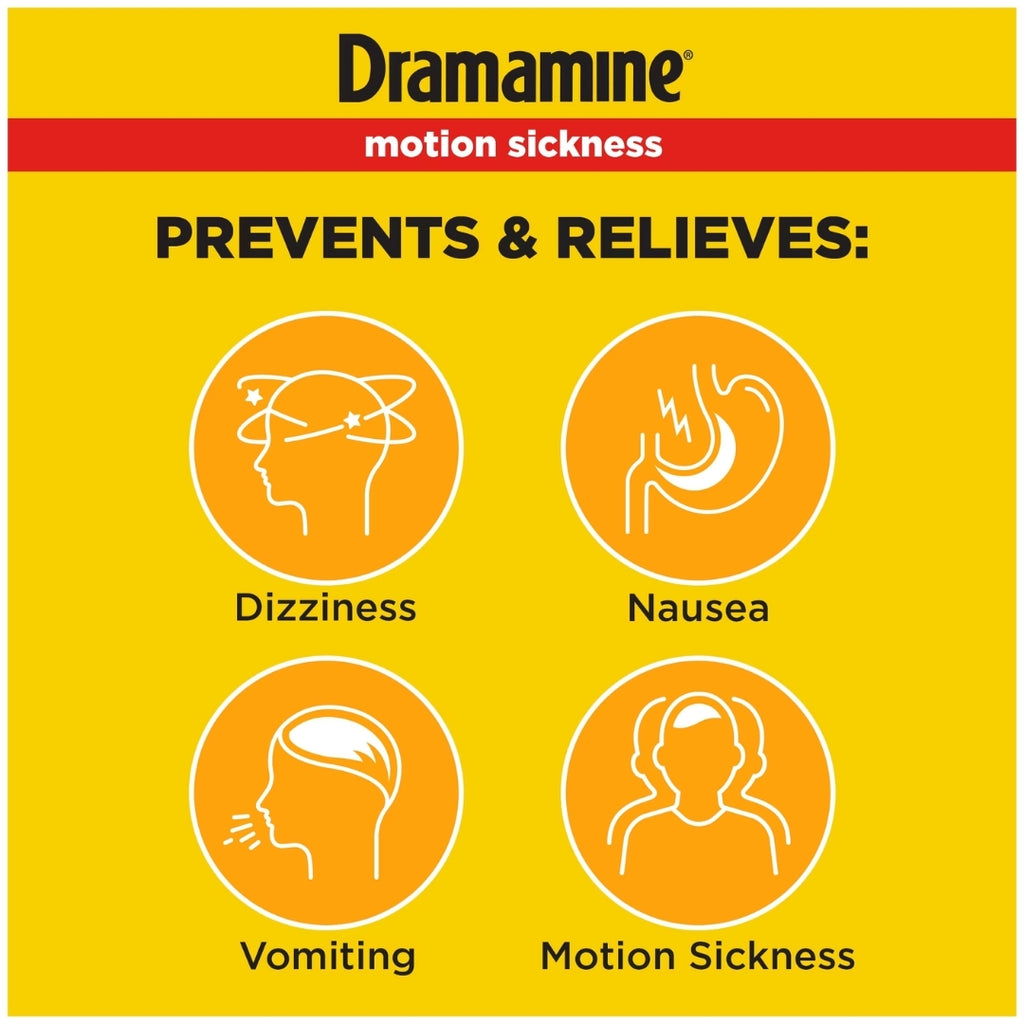 Dramamine® 50 mg Orange Travel Size Chewable Tablet 4-Pack x 6 EA