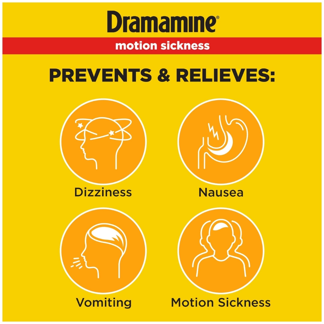 Dramamine® 50 mg Orange Travel Size Chewable Tablet 4-Pack x 6 EA