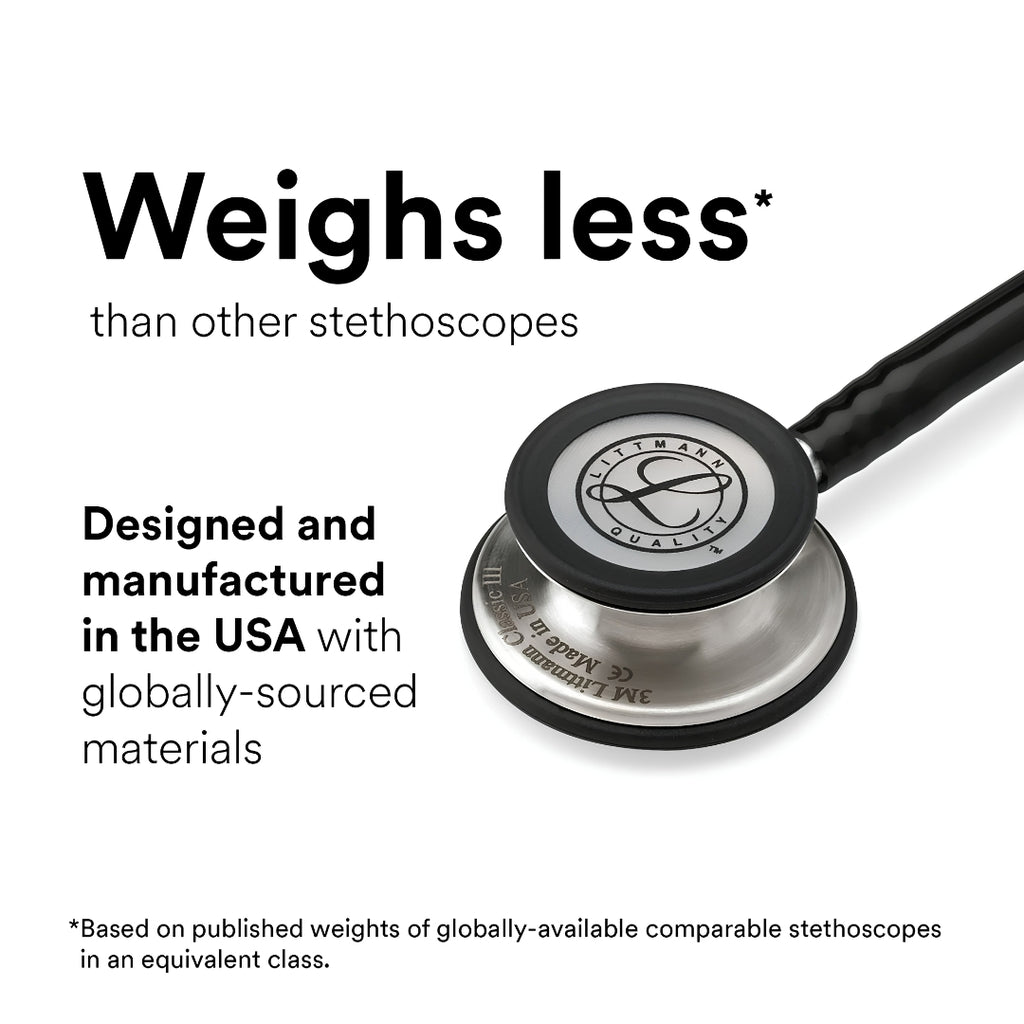 3M Littmann Classic III Monitoring Stethoscope | All Black 5803