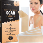 Silicone Scar Patches, Gel Sheets for Scar Removal & Stretch Marks, 5 Sheets