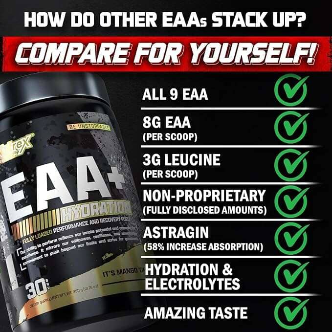 Nutrex EAA+ Hydration – Essential Amino Acids, BCAAs &amp; Electrolytes