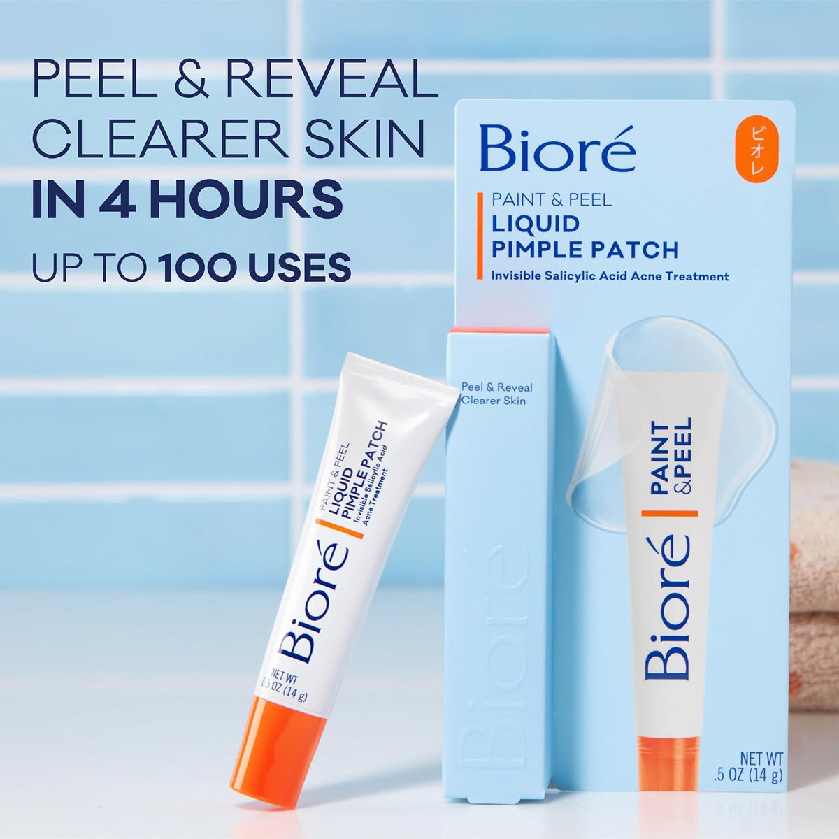 Bioré Paint & Peel Liquid Pimple Patch with Salicylic Acid – Invisible Acne Spot Treatment