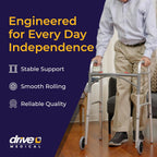 PreserveTech Deluxe Two Button Folding Walker with 5" Wheels