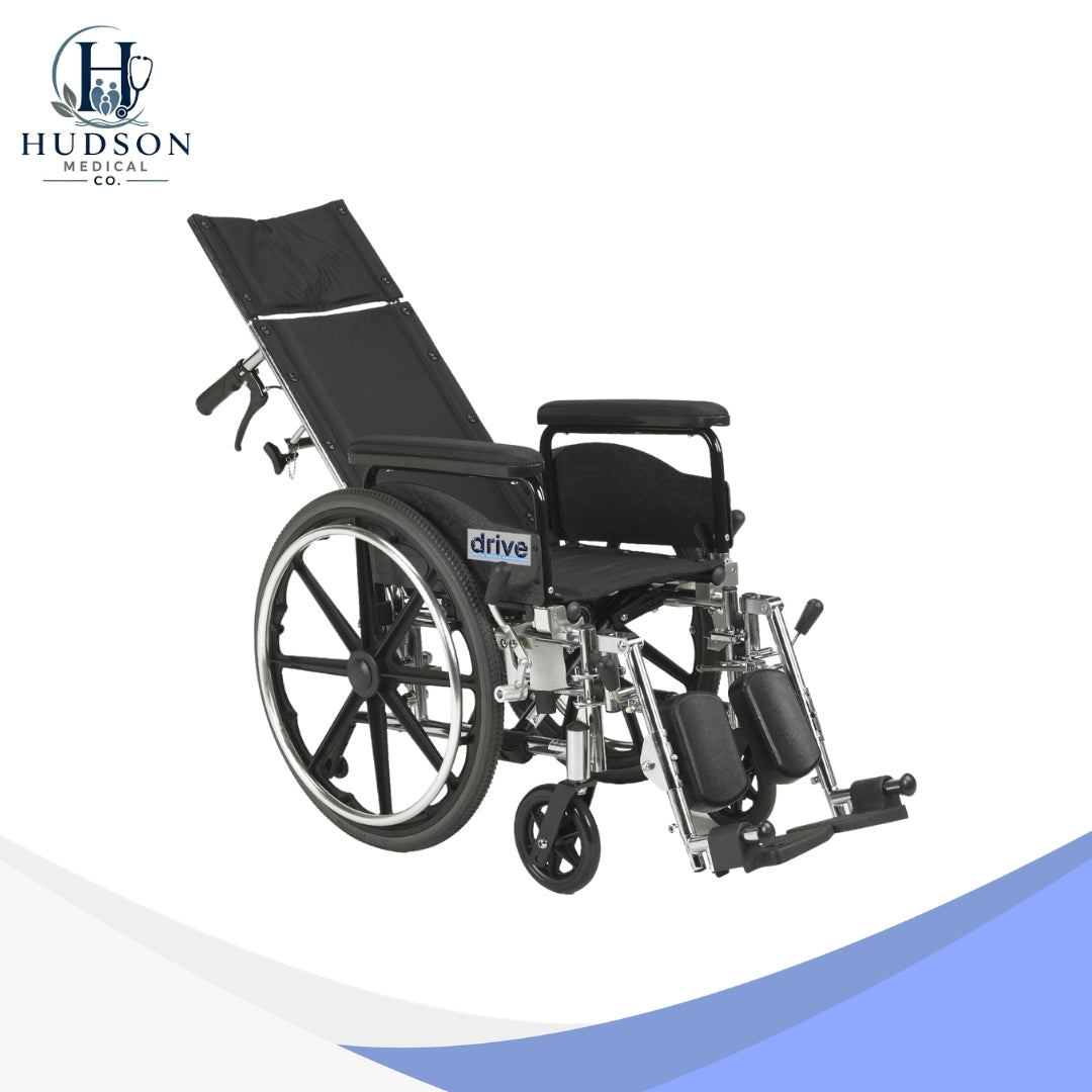 Viper Plus GT Full Reclining Wheelchair| Detachable Full Arms, 18" Seat
