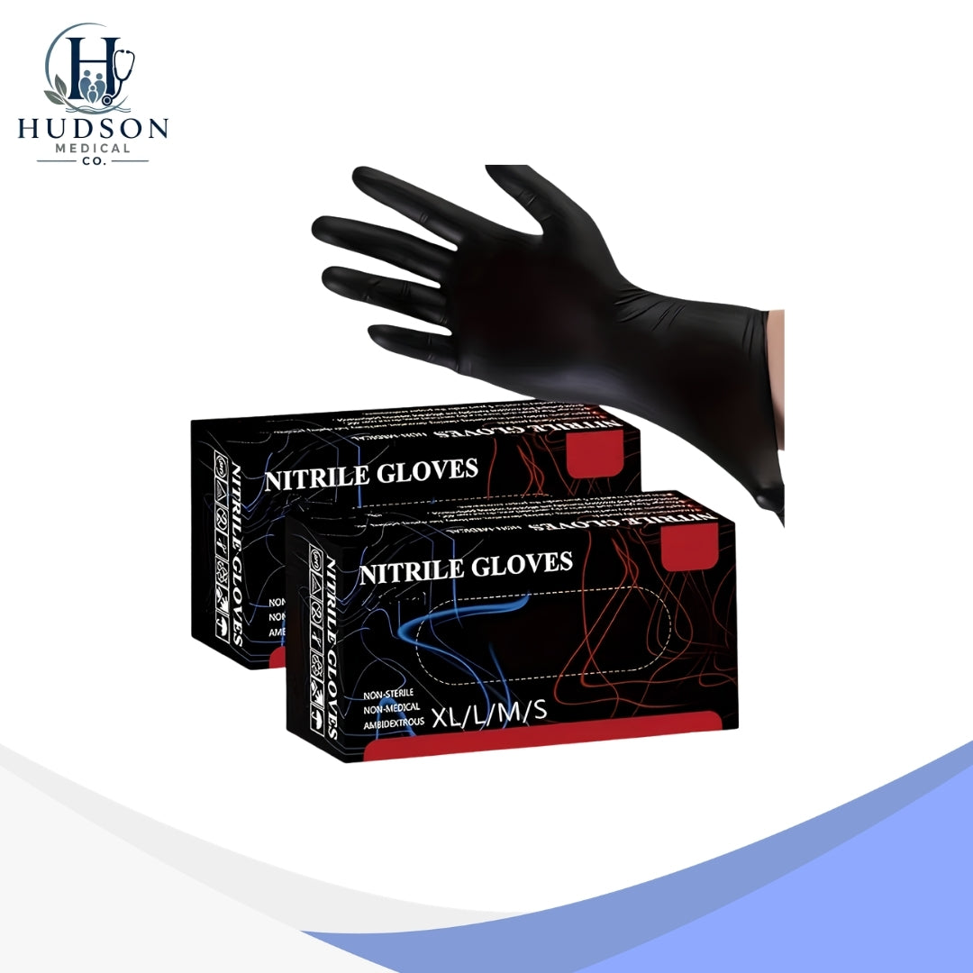 20/50/100PCS Disposable Black Nitrile Gloves – Latex-Free, Powder-Free Cleaning, Tattoo, Hairdressing & Household Use