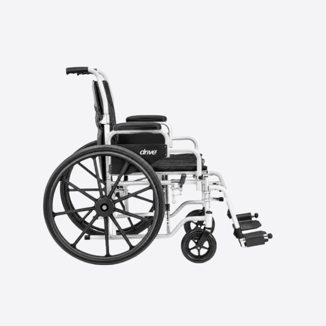 Drive Medical Poly-Fly 18" Lightweight Wheelchair & Transport Chair Combo – Model TR18