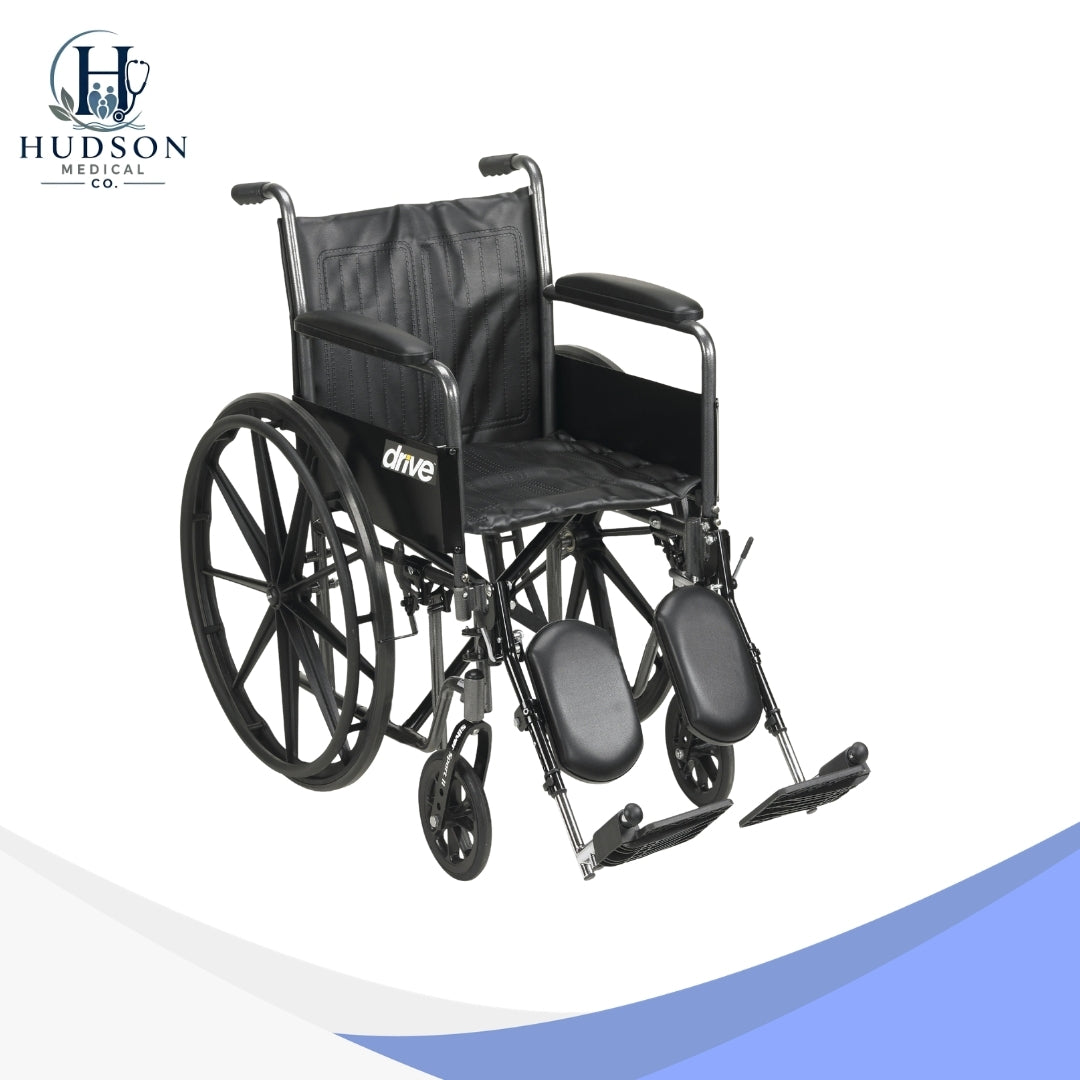 Silver Sport 2 Wheelchair, Detachable Full Arms, Elevating Leg Rests, 16" Seat