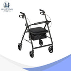Drive Medical Rollator Walker with 6" Wheels, Padded Seat & Removable Backrest – Black (Model R726BK)