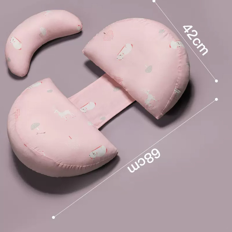 U-Shaped Pregnancy Pillow Pink Bear
