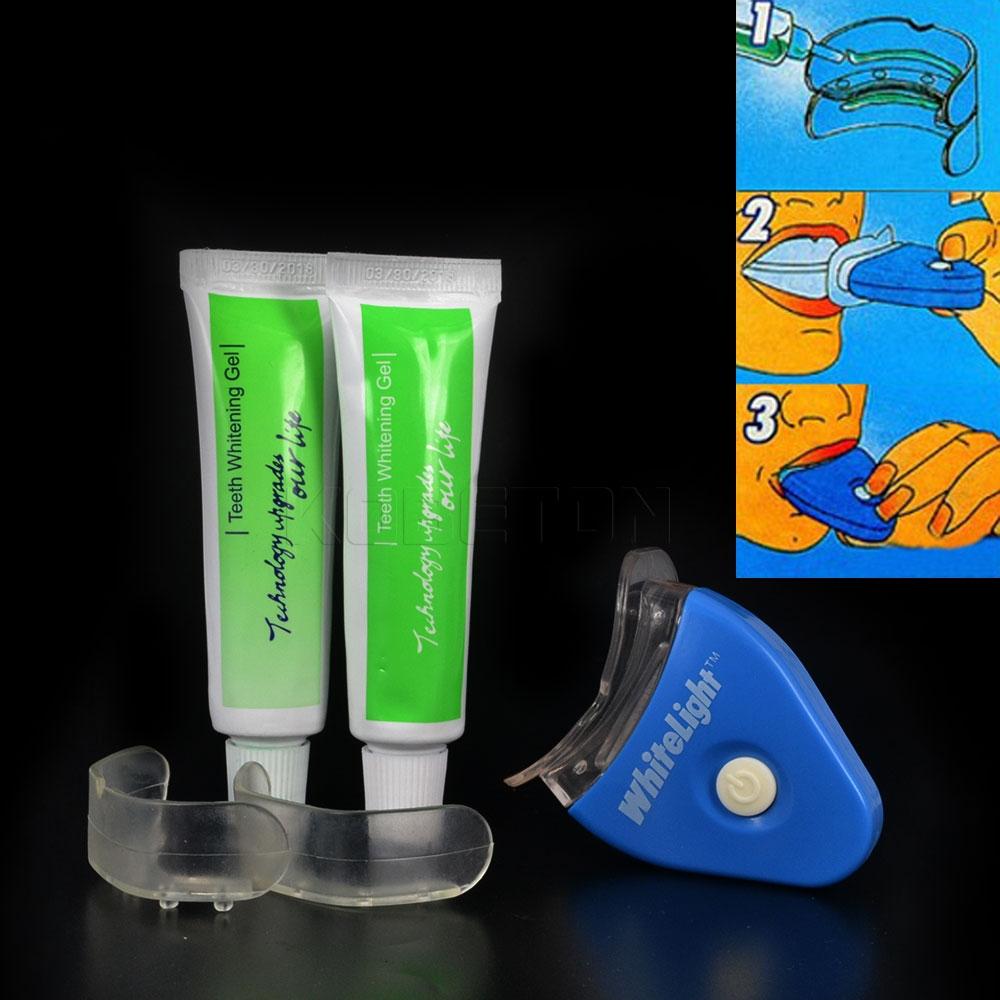 QIC Electric Dental Teeth Whiting Kit Including Battery Original White LED Light Tooth Whiten Toothpaste Gel Whitener Oral Care