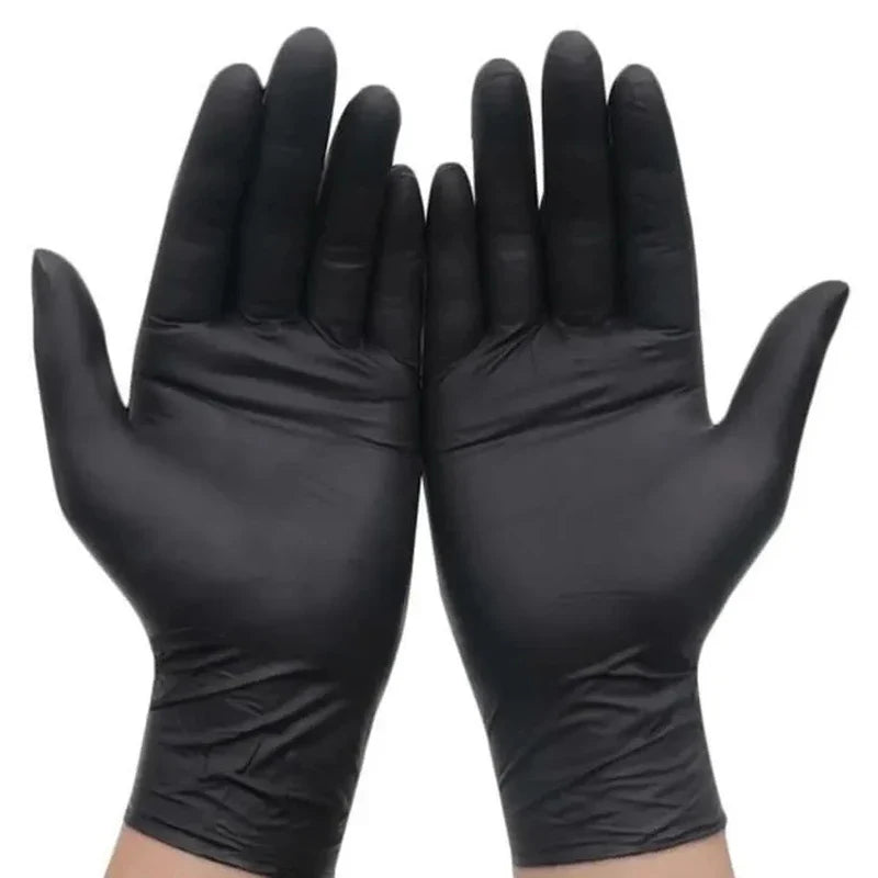  Disposable Black Nitrile Gloves 