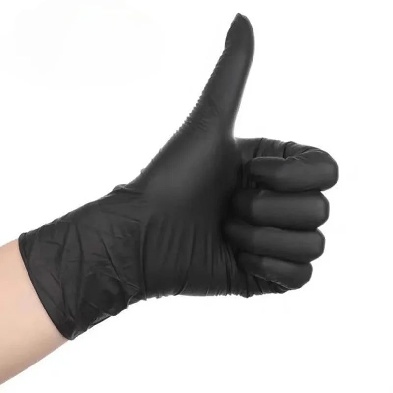  Disposable Black Nitrile Gloves 