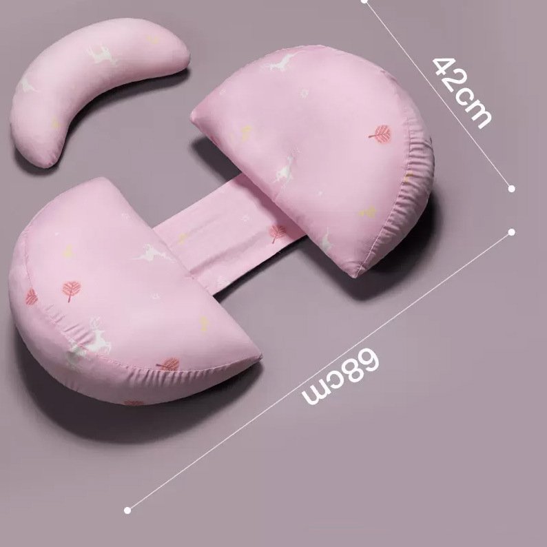 U-Shaped Pregnancy Pillow Pink Elk
