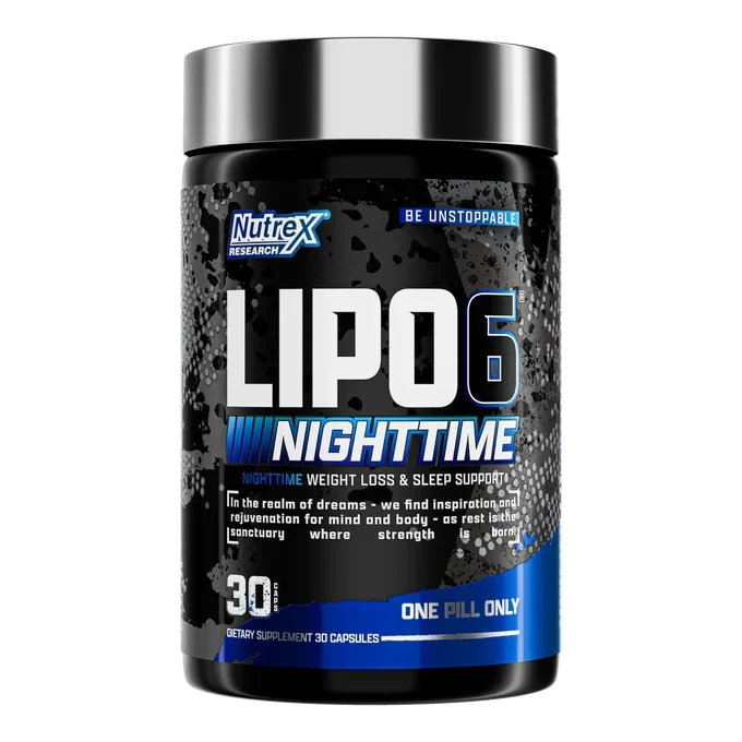Nutrex LIPO-6 NightTime – Caffeine-Free Nighttime Support, 60 Capsules