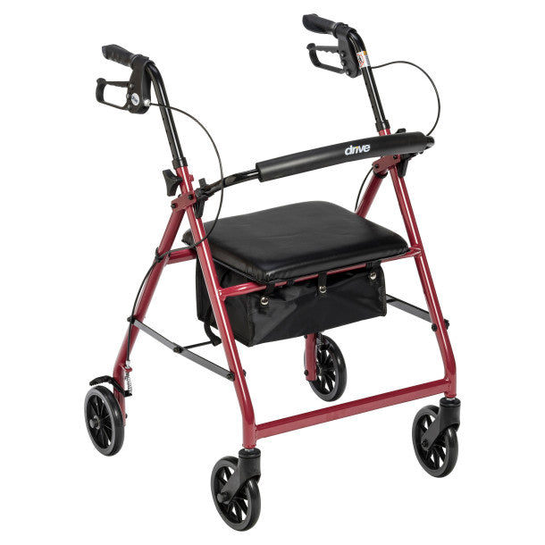 Rollator Rolling Walker with 6" Wheels Red 2