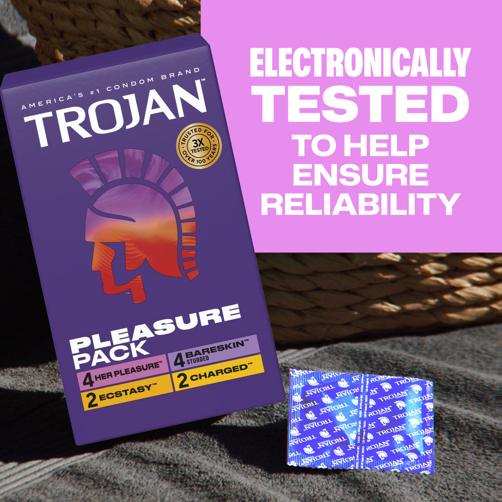 Trojan Pleasure pack | 3 Lubricated Latext Condoms