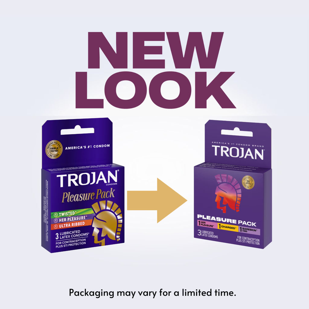 Trojan Pleasure pack | 3 Lubricated Latext Condoms